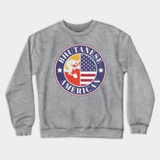 Proud Bhutanese-American Badge - Bhutan Flag Crewneck Sweatshirt